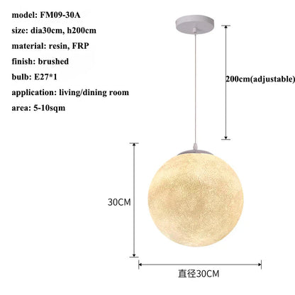 DecorBites™ Cream Moon LED Pendant Chandelier: Modern Living Room Kitchen Bedroom Lighting