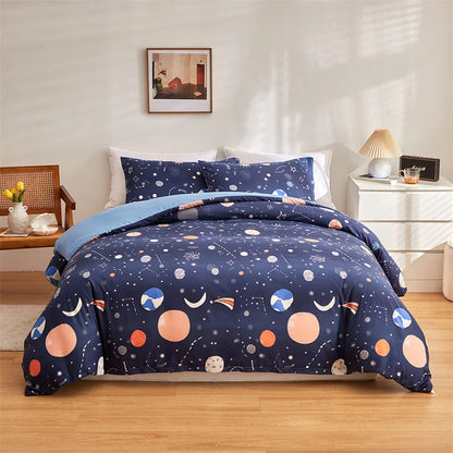 DecorBites™ Cosmos Luminous Bedding Set King Queen Double Single Duvet Cover Dream Quilt