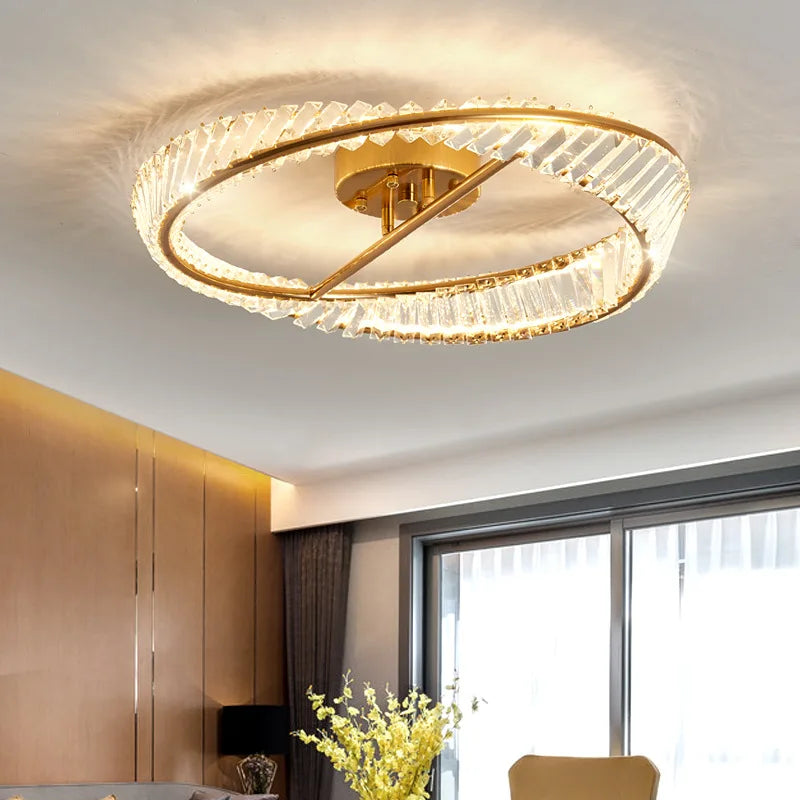 DecorBites™ Crystal LED Chandelier Lamps: Modern Luxury Ceiling Lights for Bedroom & Living Room
