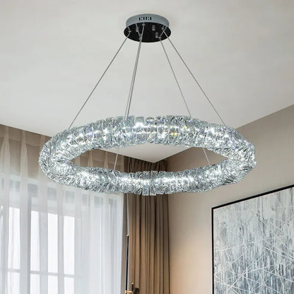 DecorBites™ Crystal LED Pendant Lights | Dimmable Ring Hanging Lamp | Modern Luxury Decor Fixtures