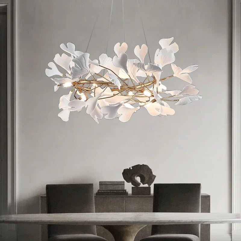 Golden Ceramic Branch Chandelier
