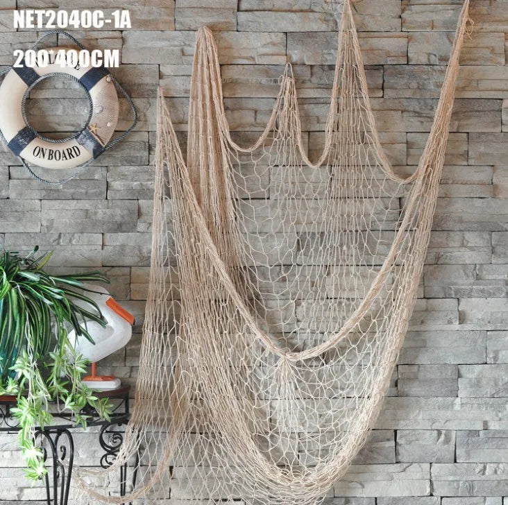DecorBites™ Decorative Fishing Net Wall Hanging, Nautical Marine Home Decor Accessory