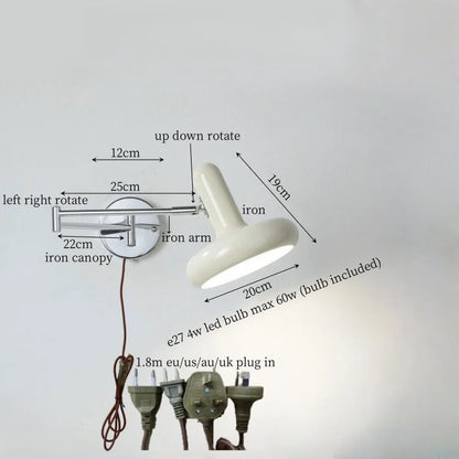 DecorBites™ Cream Iron Art LED Wall Lamp for Bedroom Living Room Decor