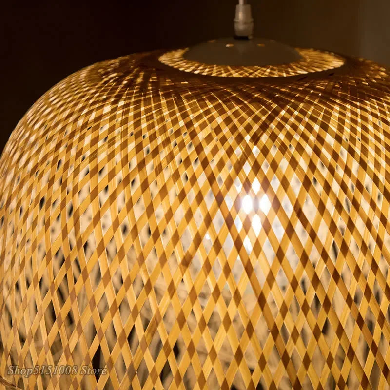DecorBites™ Bamboo Pendant Lights: Nordic Dining Room LED Hanging Lamps Loft Style Decor