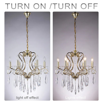 DecorBites™ Crystal LED Chandelier for Kitchen Dining Living Bedroom Room