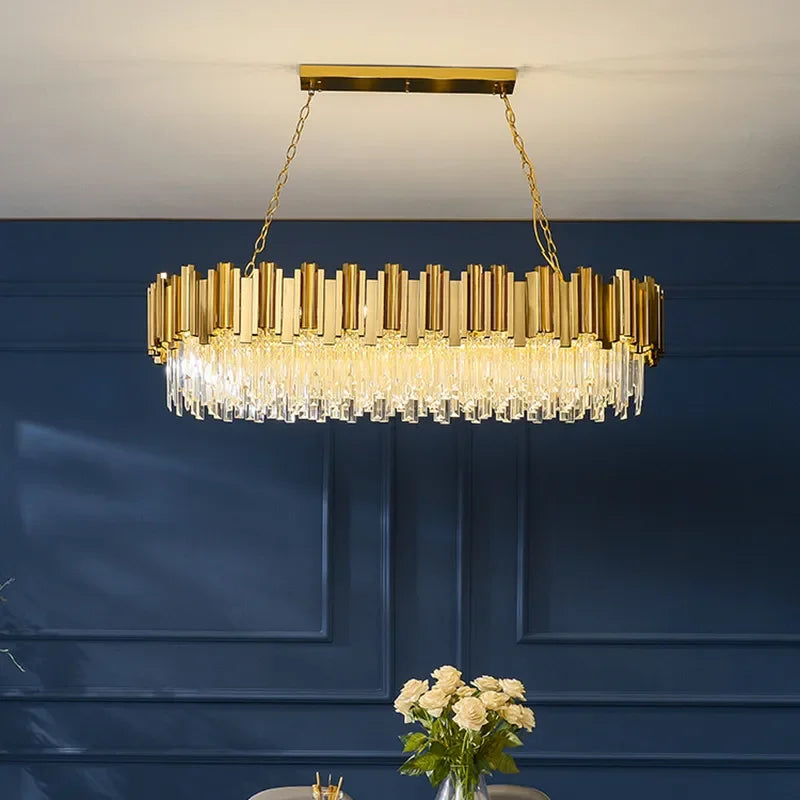 Gold Crystal Dining Pendants