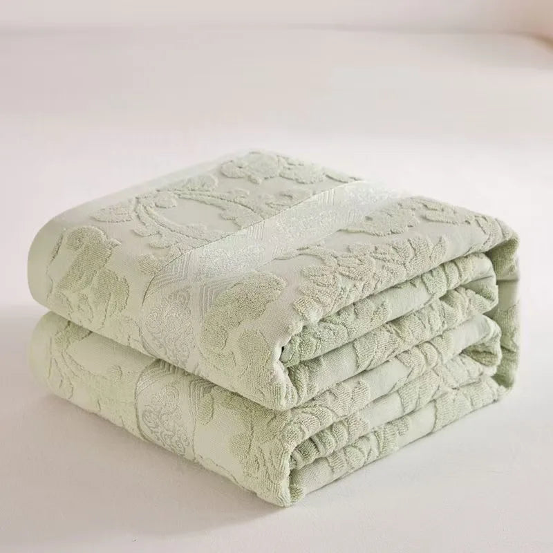 DecorBites™ Cotton Jacquard Towel Blanket for Adult Summer Air Conditioning, Sofa Cover