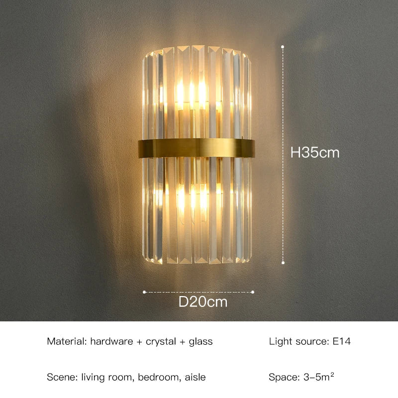 DecorBites™ Crystal LED Wall Lamps: Elegant Gold Wall Sconce Lights for Luxury Home Decor