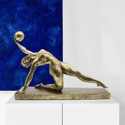 DecorBites™ Golden Gymnast Figurine Ball Decor Home Decoration Resin Handicrafts