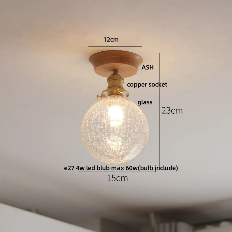 DecorBites™ Clear Glass LED Ceiling Light, Modern Nordic Bedroom Decor Ceiling Lamp