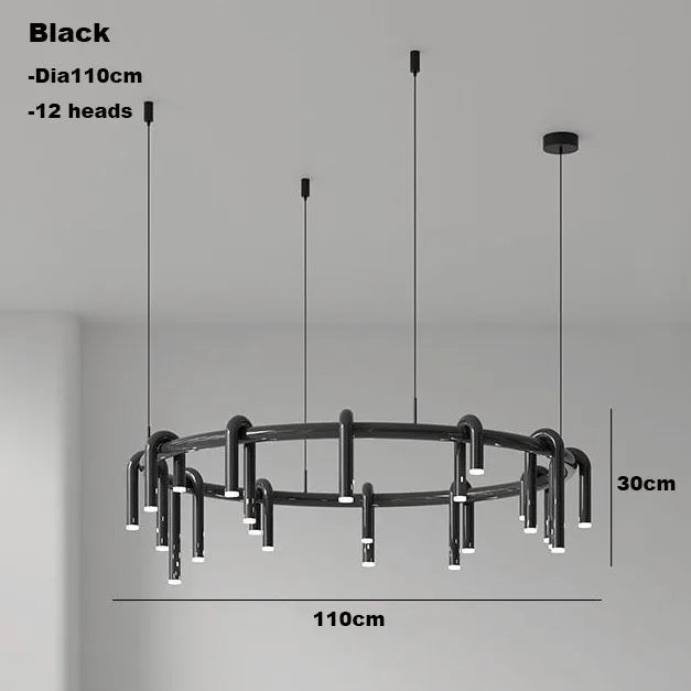 DecorBites™ Circular Ring Pendant Lights - LED Chandelier for Home Living Room & Restaurant