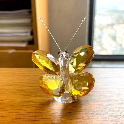 DecorBites™ Crystal Butterfly Figurine Glass Paperweight Sculpture Christmas Decor Gift