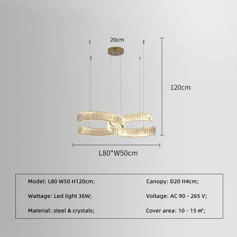 DecorBites™ Crystal LED Pendant Lights Remote Control Dimmable Suspension Lamp