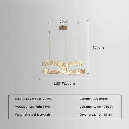 DecorBites™ Crystal LED Pendant Lights Remote Control Dimmable Suspension Lamp