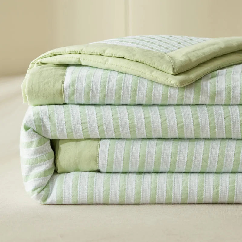 DecorBites™ Jacquard Summer Quilt with Soya Fibre Filling - Soft, High-end Cotton Comforter