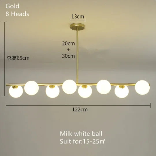 DecorBites™ Gold Glass Ball LED Pendant Light for Kitchen Dining Room Lighting