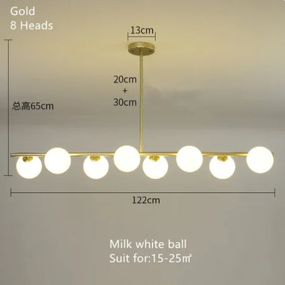DecorBites™ Gold Glass Ball LED Pendant Light for Kitchen Dining Room Lighting