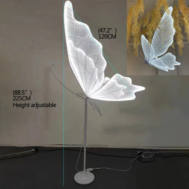 Butterfly LED Floor Lamp Gold 120cm Wedding Style