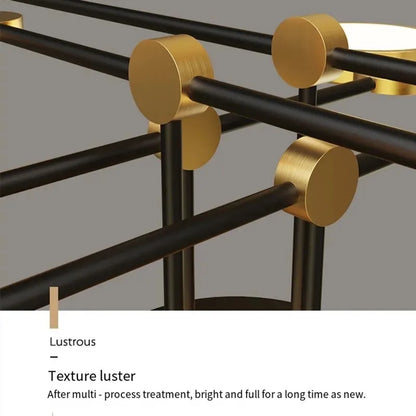 DecorBites™ Gold Frame LED Ceiling Lamp - Remote Control Dimmable Chandelier