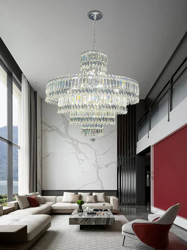 Chrome Crystal Chandelier Gold Frame Dia120cm