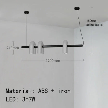 DecorBites™ Art Deco Metal Chandelier in Black, Orange, and Gray - Adjustable Cord - Dining Room, Foyer, Bedroom Lighting