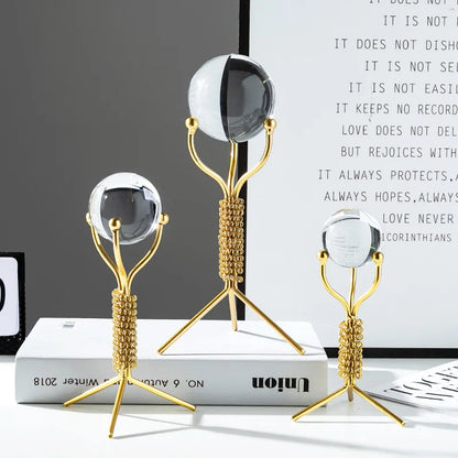 DecorBites™ Crystal Ball Crafts: Nordic Light Luxury Modern Metal Décor for Home and TV Cabinet