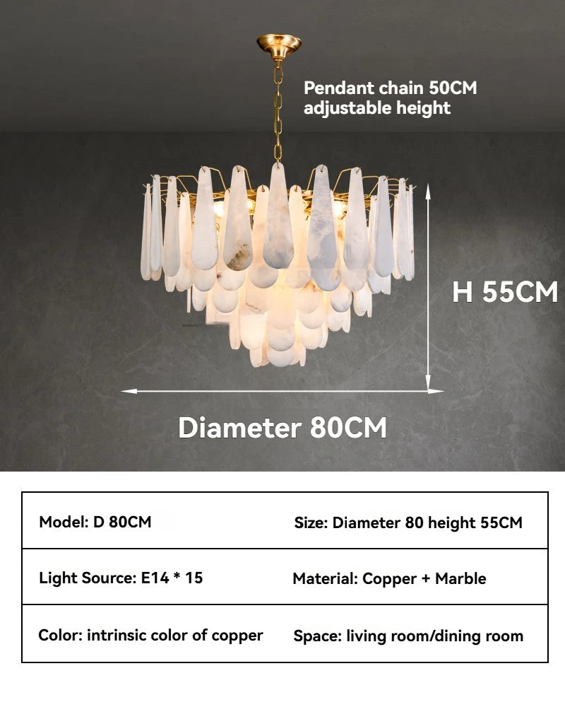 Copper Marble Pendant Light With E14 LED Bulb