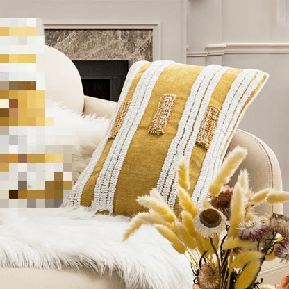 DecorBites™ Geometric Embroidery Circle Stripe Cushion Cover | Home Sofa Decor Pillowcase