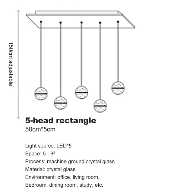 DecorBites™ Crystal Ball Chandelier: Stylish Meteor Shower Lighting for Restaurant, Bar, and Home
