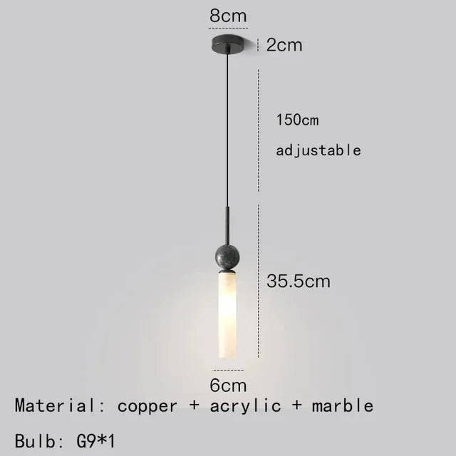 DecorBites™ Copper Wall Lamp: Modern Nordic Marble Pendant Light for Living Room & Bedroom