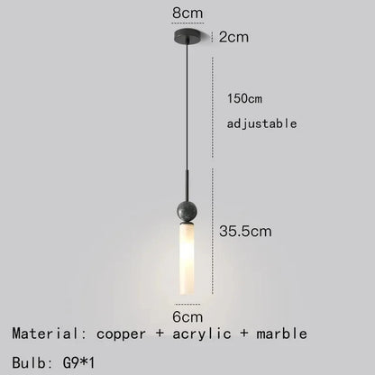 DecorBites™ Copper Wall Lamp: Modern Nordic Marble Pendant Light for Living Room & Bedroom