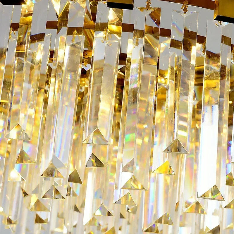 Golden Crystal LED Chandelier 72cm Hanging