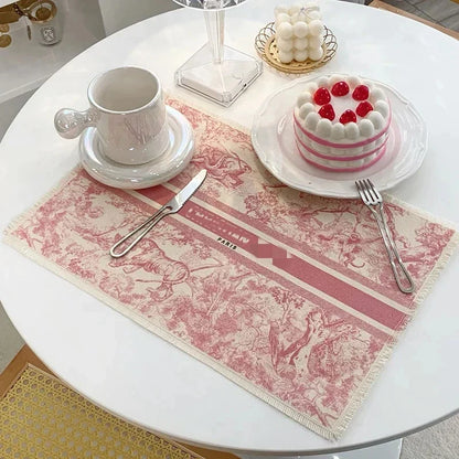 DecorBites™ Cotton Linen Place Mat Set - Tableware Cushion for Kitchen Dining
