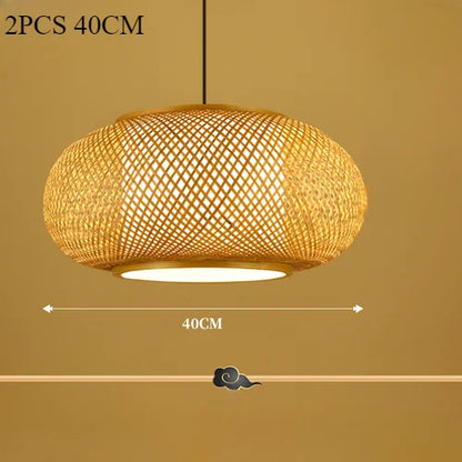 Japanese Bamboo Woven Pendant Lantern