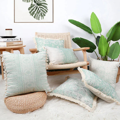 DecorBites™ Cotton Crochet Tassel Cushion Cover for Sofa Lumbar Backrest Home Decor