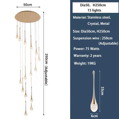 DecorBites™ Crystal Bubble Ball Pendant Lights for Stairs, Dining, Living Room Decor