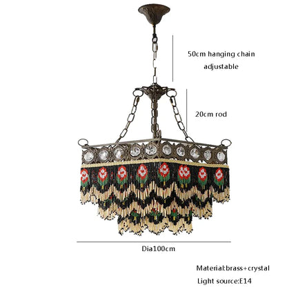 DecorBites™ French Brass Crystal Ceiling Chandelier | Classic European Hanging Lamps