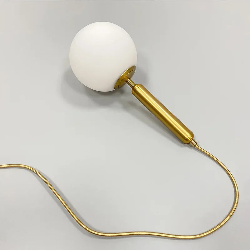 Gold Glass Ball Dining Pendant