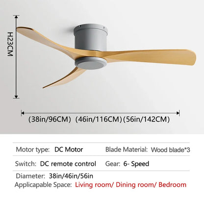 DecorBites™ Black DC Motor Ceiling Fan Remote Control 35W for Home Restaurant
