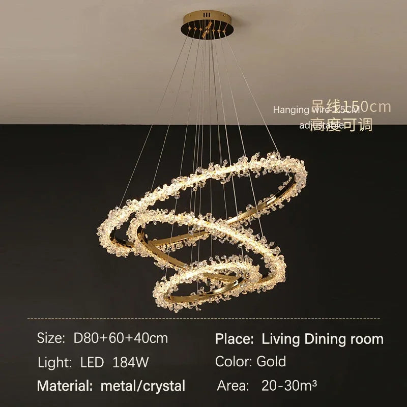 Nordic Crystal Halo Chandelier