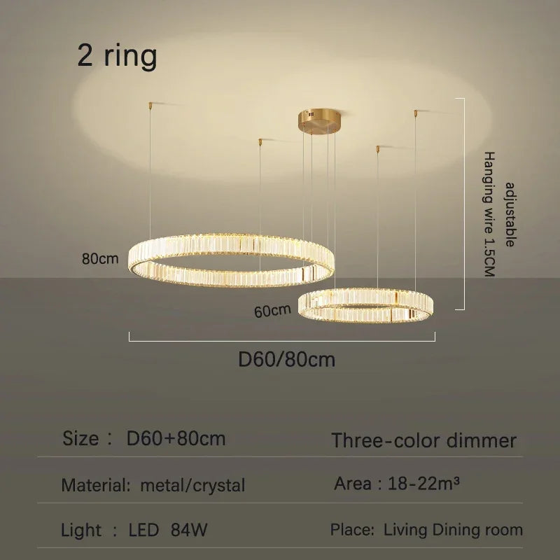 Gold Crystal Halo Chandelier