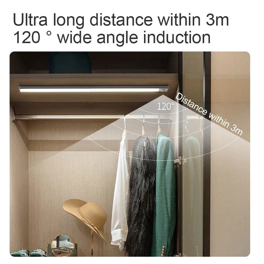 DecorBites™ 50cm Ultra-Thin LED Motion Sensor Cabinet Light for Kitchen, Bedroom, Closet