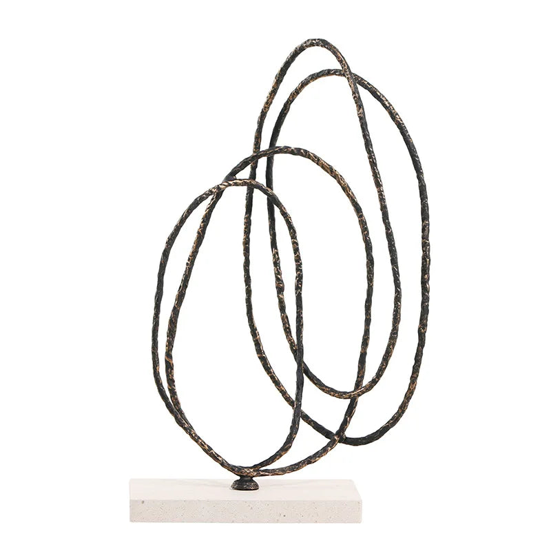 DecorBites™ Geometric Abstract Face Metal Statue Figurine Home Decoration