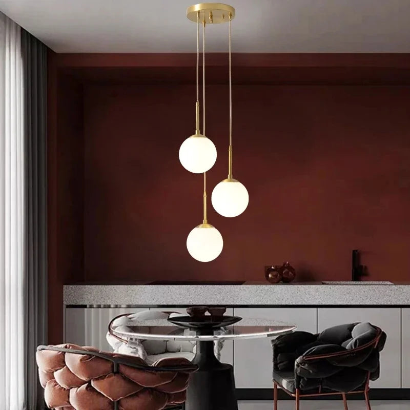 DecorBites™ Glass Ball LED Chandelier for Dining Room, Hotel, and Stairs