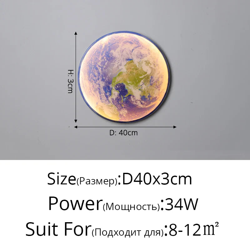 DecorBites™ Creative Moon Earth LED Wall Lamp for Modern Living Spaces