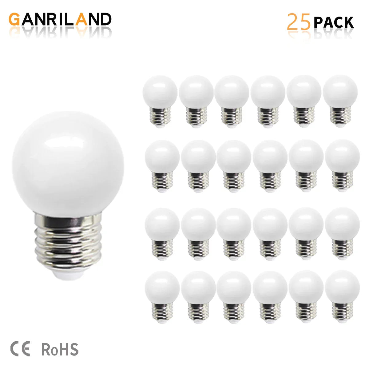 DecorBites™ G45 White String Lights: Waterproof Outdoor Mini Bulbs, Warm White 2700K