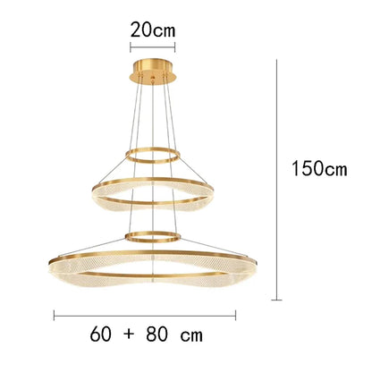Modern Sculptural Ring Pendant Light Chandelier