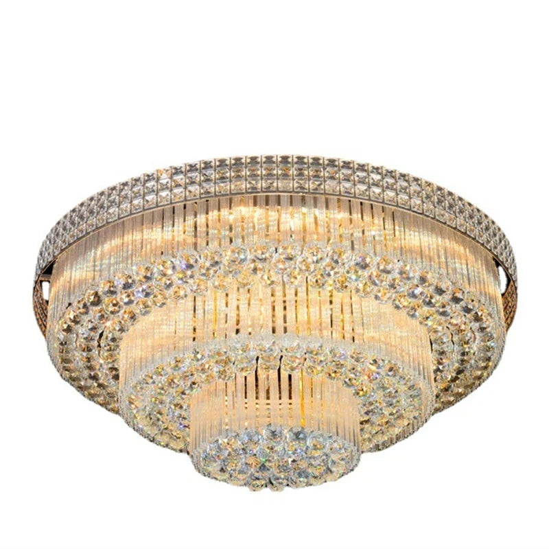 DecorBites™ Crystal LED Chandelier Cake Ceiling Lamp for Living Room Bedroom Kitchen Hotel