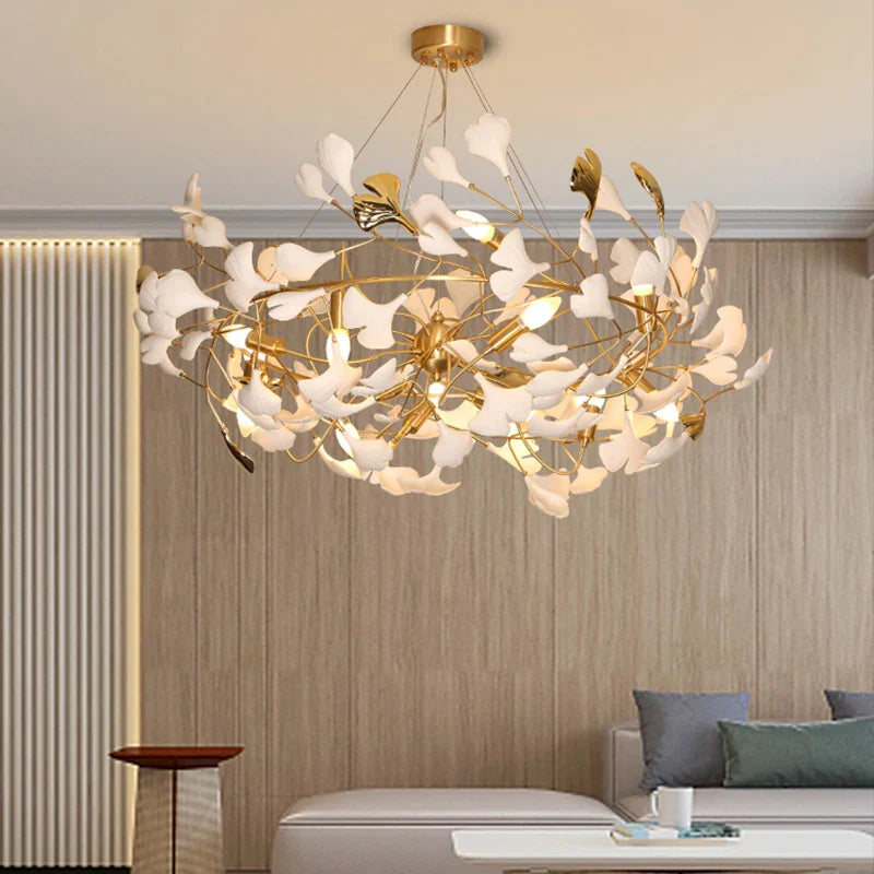 Gold Porcelain Pendant Light