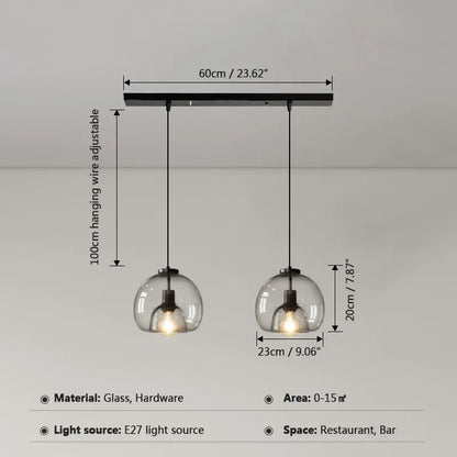 DecorBites™ Glass Ball LED Pendant Lights for Home, Office, and Restaurant Decor